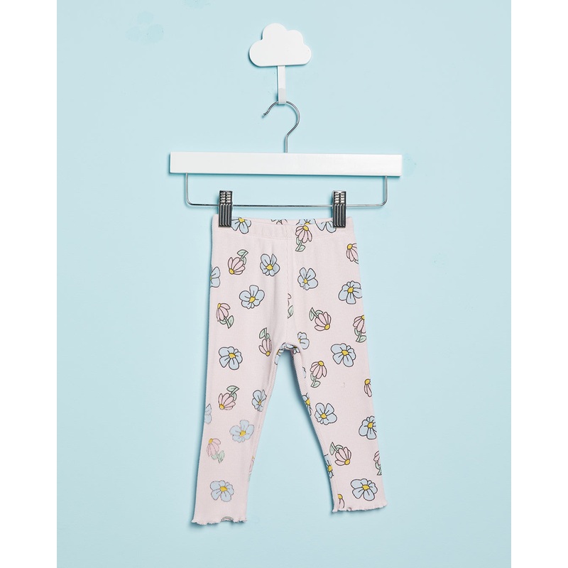 Infant Girls Pink Floral Print Print Leggings