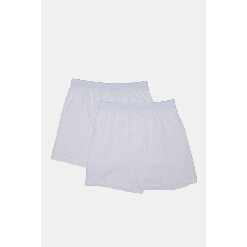 Men White Boxers Brief Set (Pack of 2)
