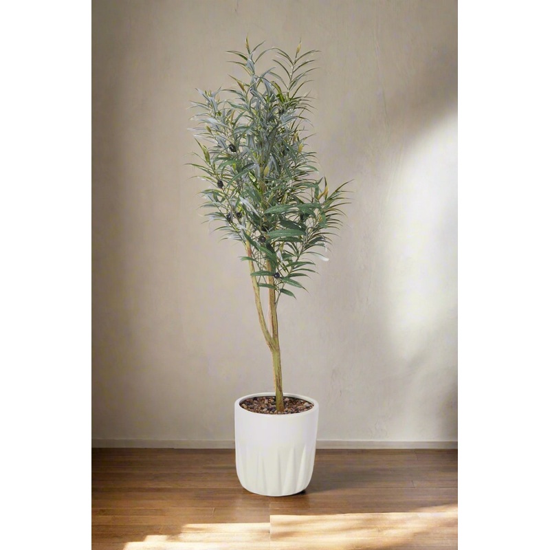 Artificial Green Tree In Ceramic Pot