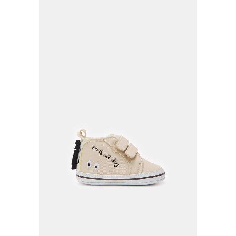 Baby Beige Velcro Strap Bootie