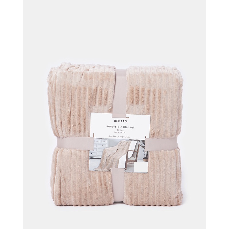 Beige Reversible Sherpa Blanket (Single Size)