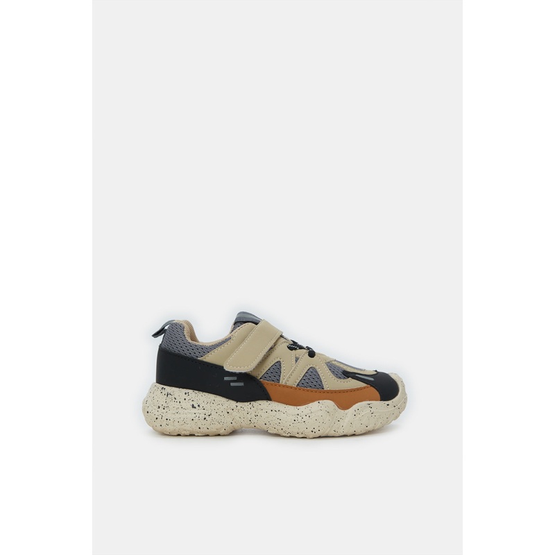 Boys Beige Colour Block Sneaker