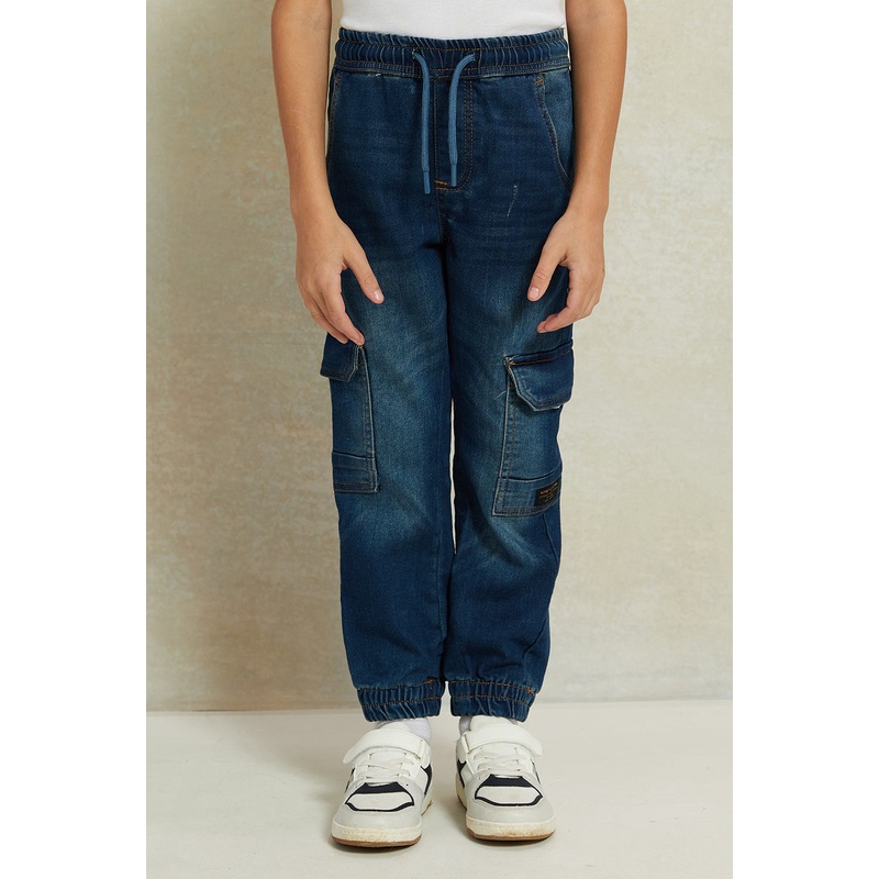 Boys Blue Denim Cargo Jogger|2-3 Years|3-4 Years|4-5 Years|5-6 Years|6-7 Years|7-8 Years