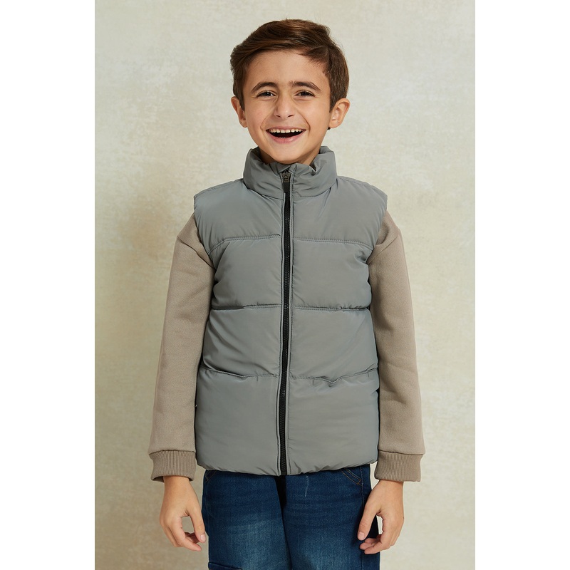 Boys Charcoal Padded Vest|2-3 Years|3-4 Years|4-5 Years|5-6 Years|6-7 Years|7-8 Years