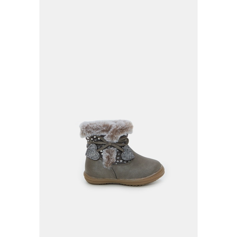 Infant Girls Brown Fur Detail Ankle Boot