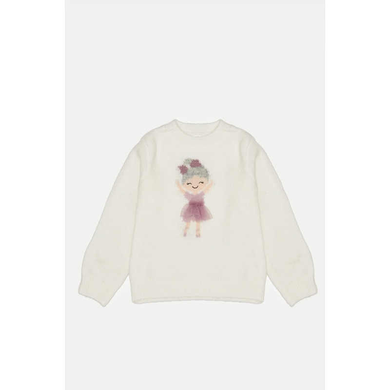 Infant Girls Ivory Ballerina Pullover