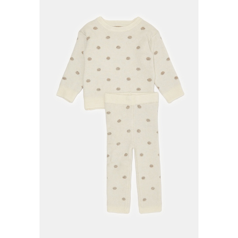 Infant Girls Ivory Knitted Casual Set (2 Piece)