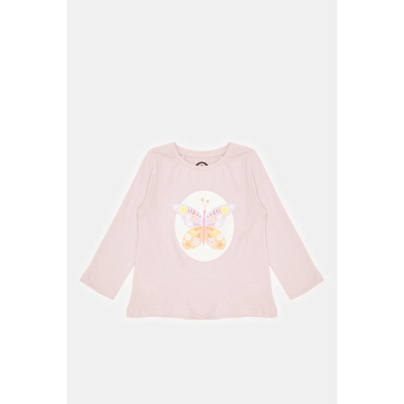 Infant Girls Lilac Butterfly Print T-Shirt
