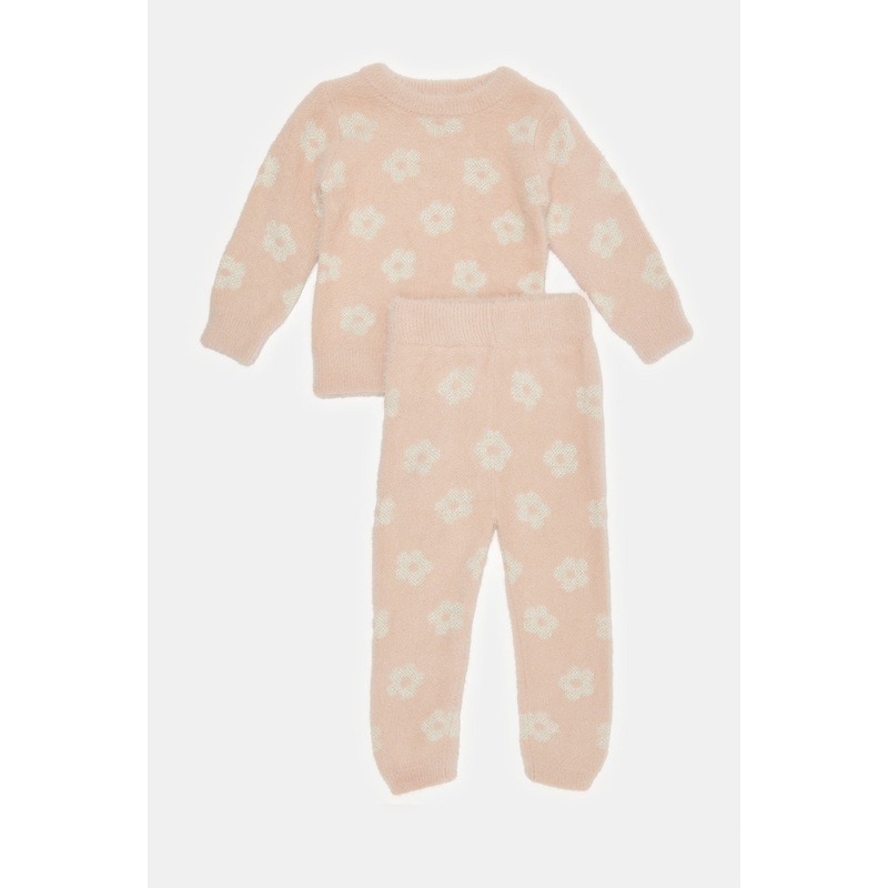Infant Girls Pink Knitted Casual Set (2 Piece)