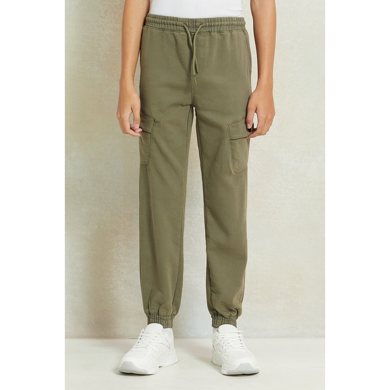 Senior Boys Green Cargo Active Pants