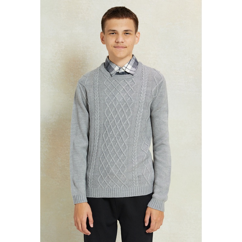 Senior Boys Grey Collared Pullover