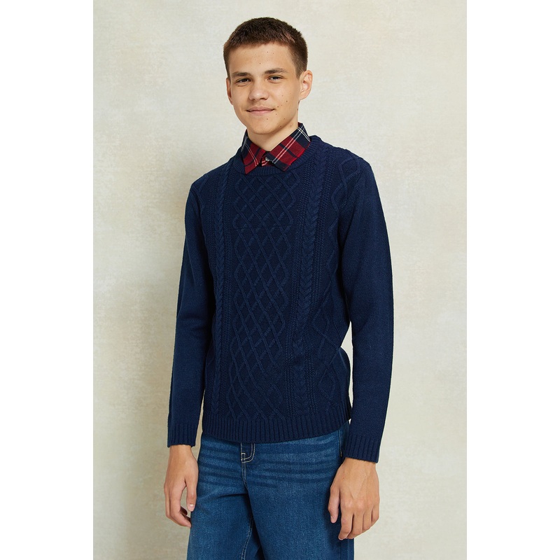 Senior Boys Navy Collared Pullover