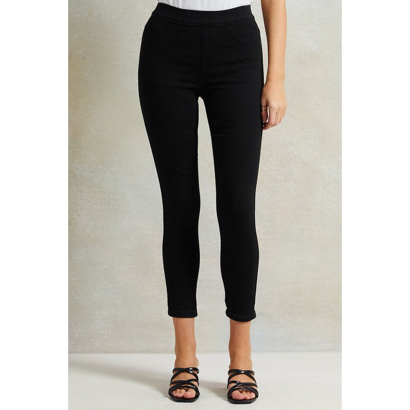 Women Black Skinny Knit Jeggings