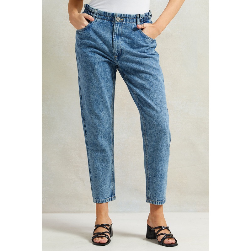 Women Blue Paper Bag Jeans|UK8|UK10|UK12|UK14|UK16|UK18