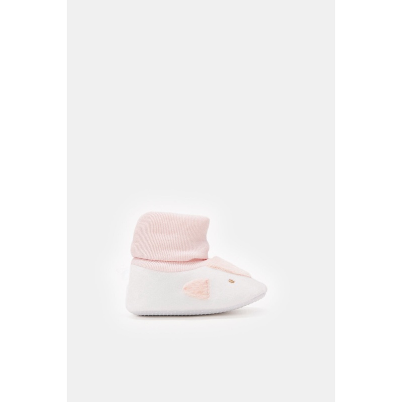 Babies Pink And White Mouse Bootie
