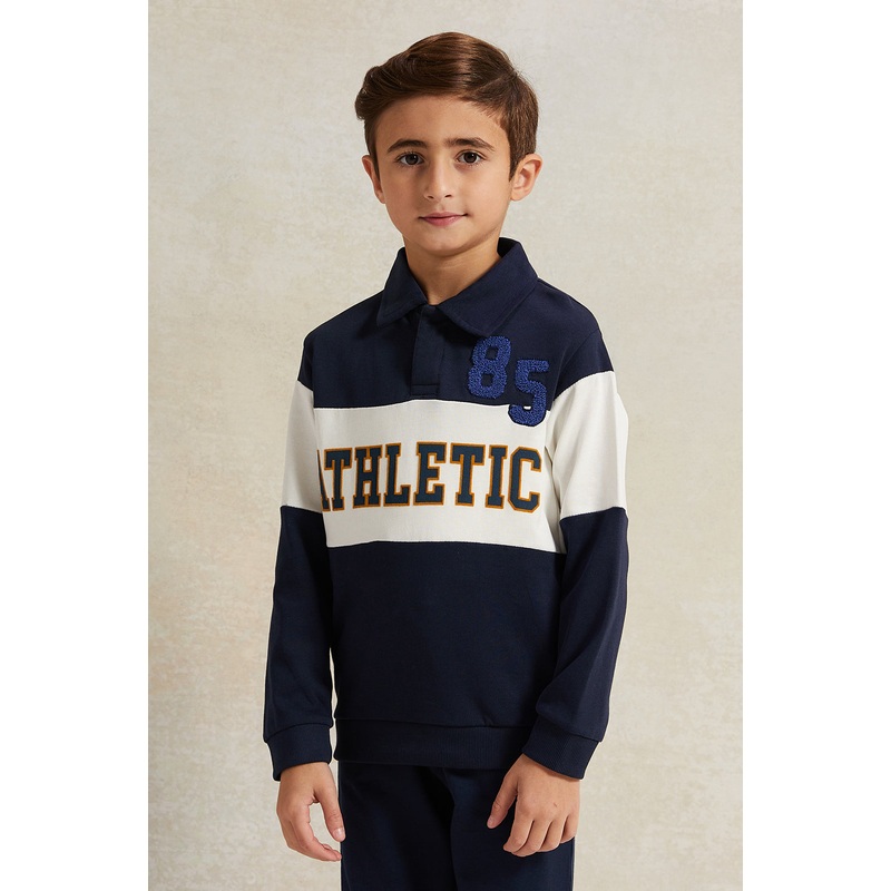 Boys Navy And White Legend Polo T-Shirt