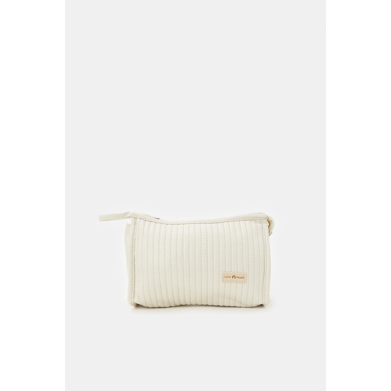 Girls Cream Travel Pouch