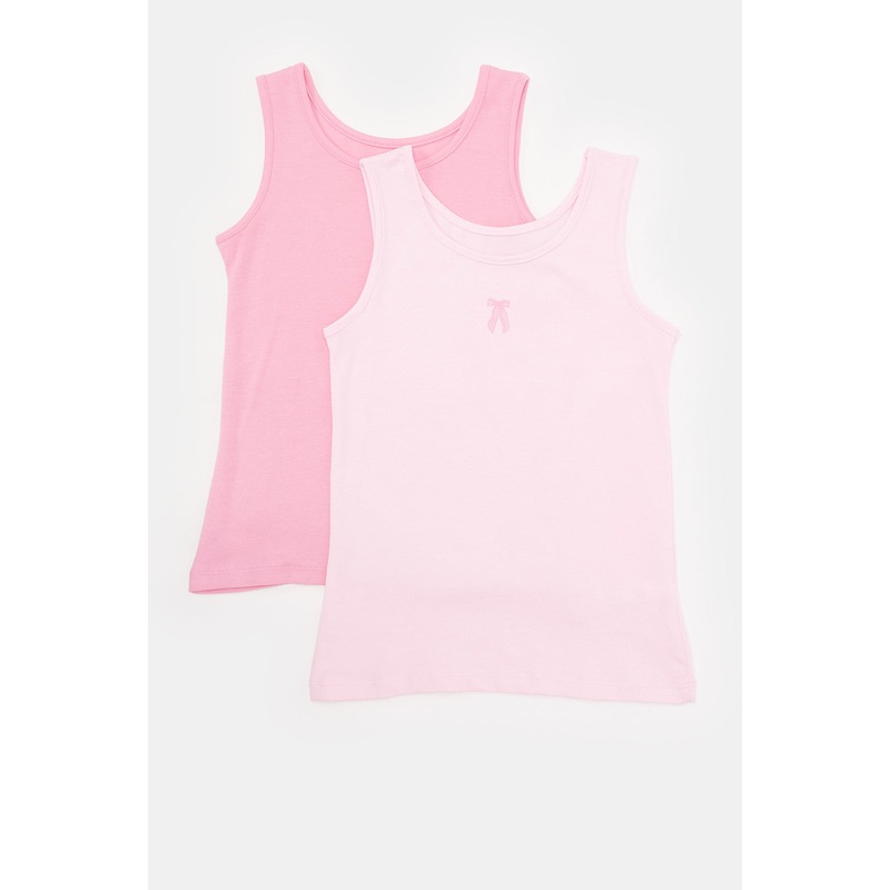 Girls Pink Vest Set (Pack Of 2)