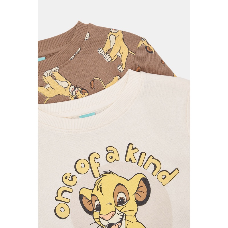 Infant Boys Beige And Brown Sweatshirt Set (Pack Of 2)