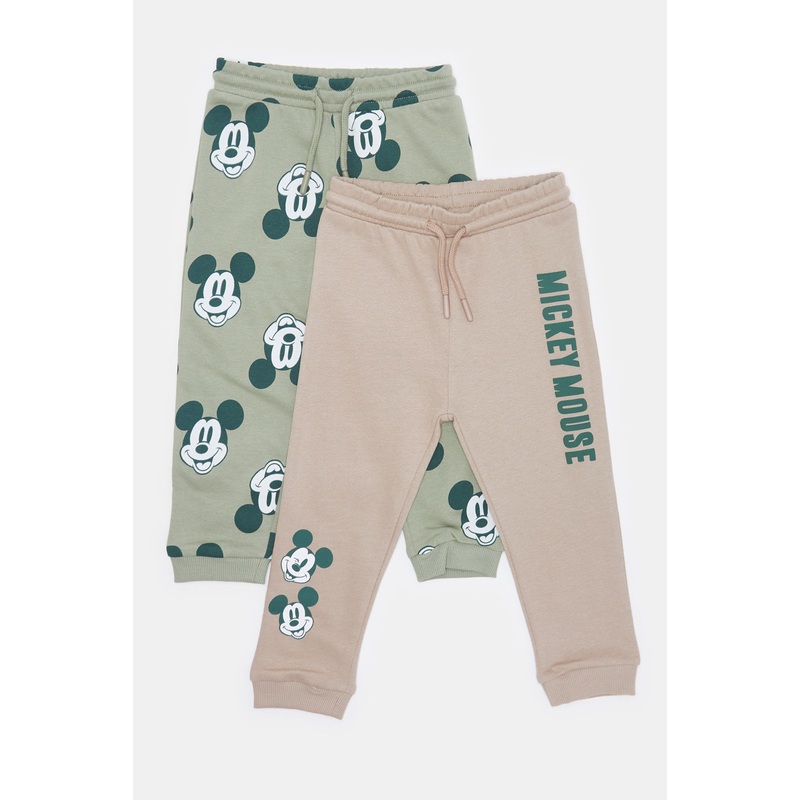 Infant Boys Beige And Green Active Pants Set (Pack Of 2)