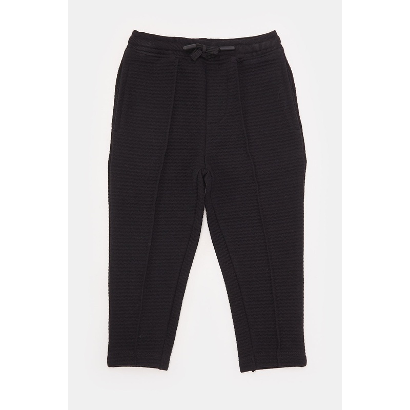 Infant Boys Black Jacquard Active Pants