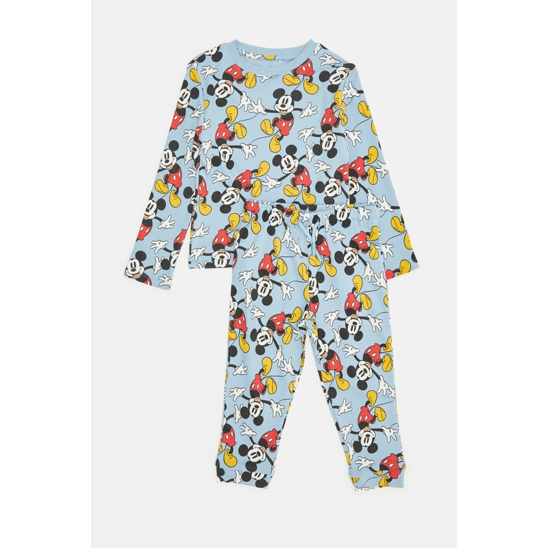 Infant Boys Blue Mickey Mouse Printed Pyjama Set (2 Piece)
