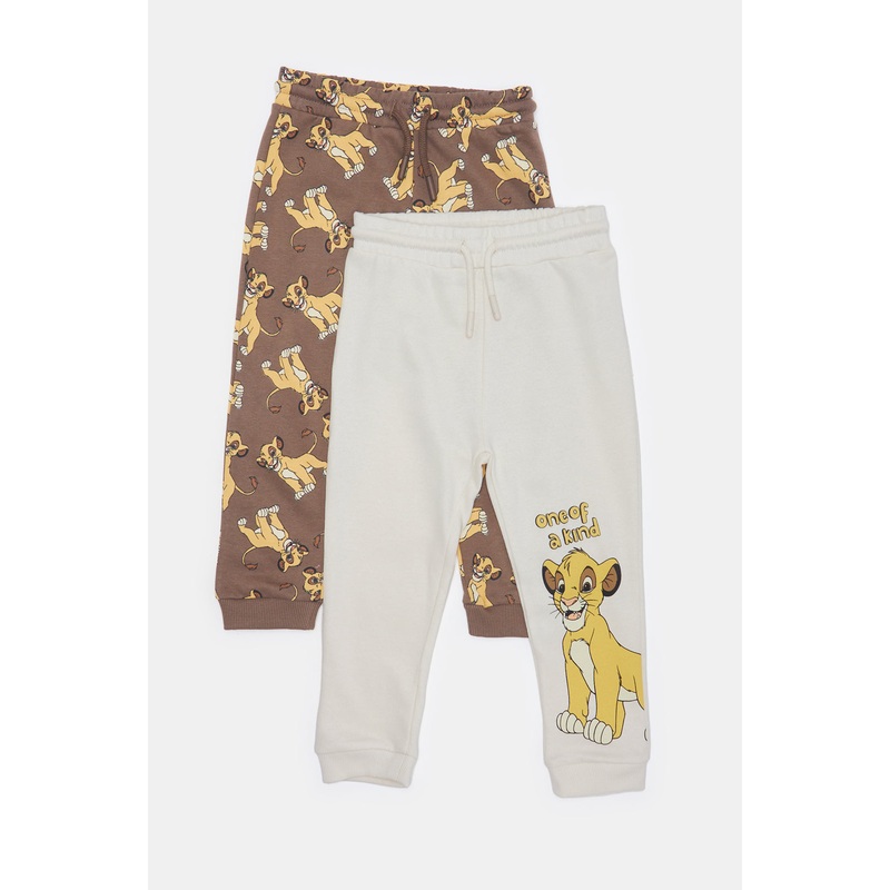 Infant Boys Ivory And Brown Active Pants Set (Pack Of 2)