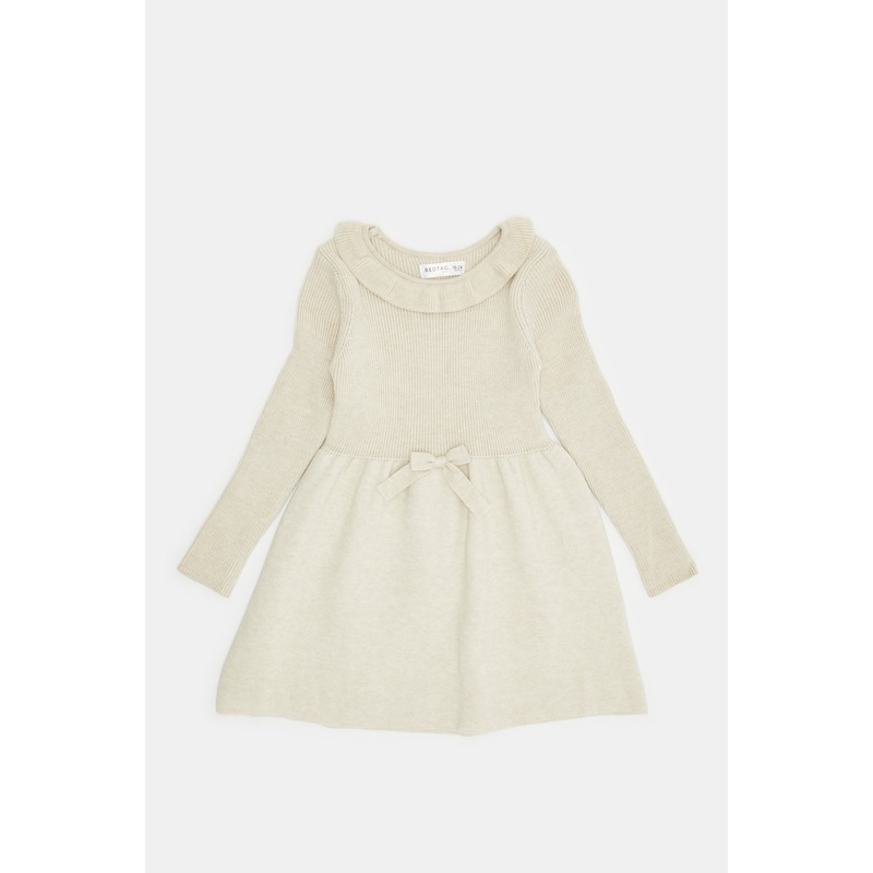 Infant Girls Beige Knitted Dress