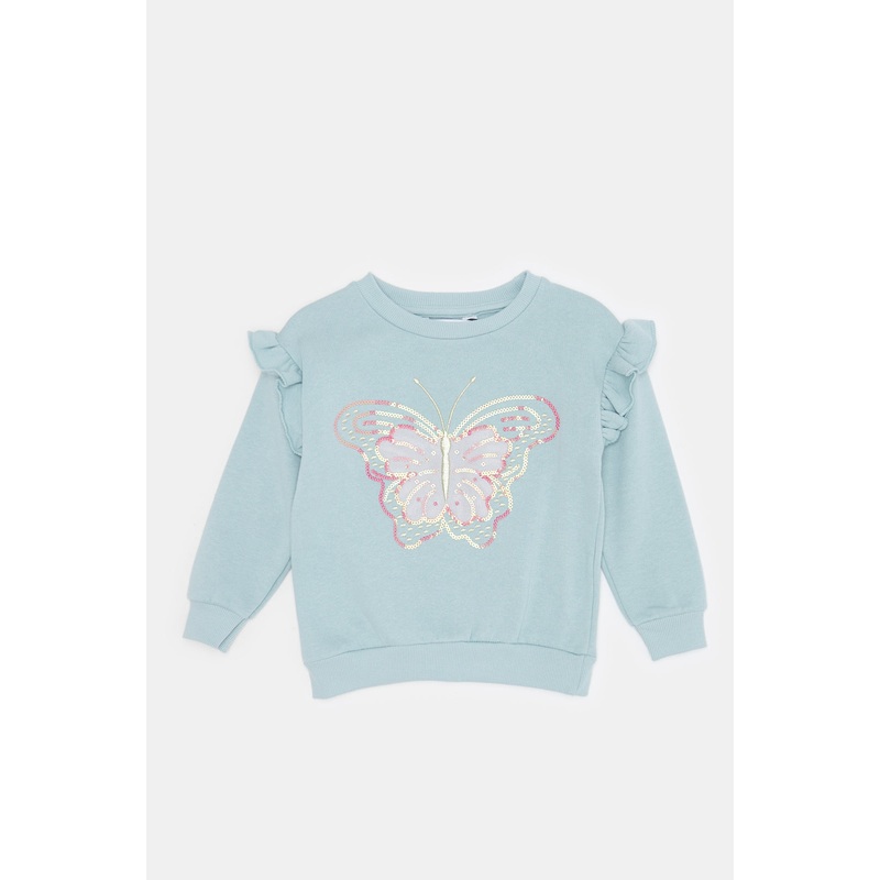 Infant Girls Blue Embellished Sweatshirt