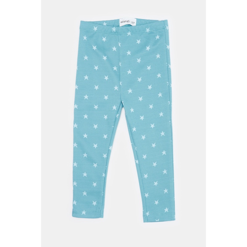 Infant Girls Blue Printed Leggings