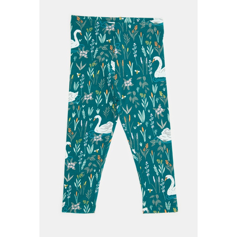 Infant Girls Green Printed Leggings
