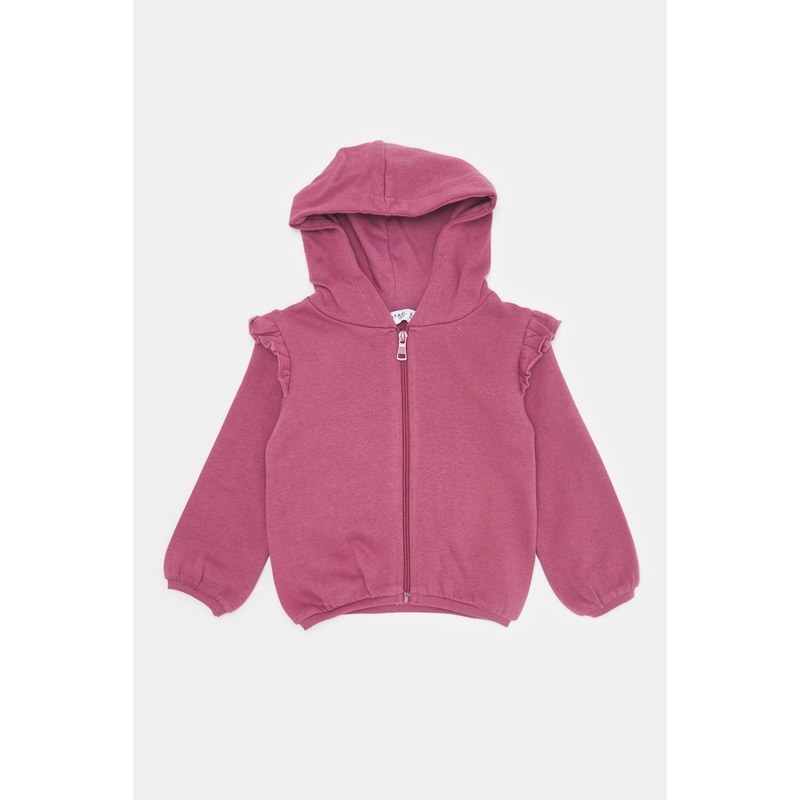 Infant Girls Mauve Zip -Through Hooded Sweatshirt