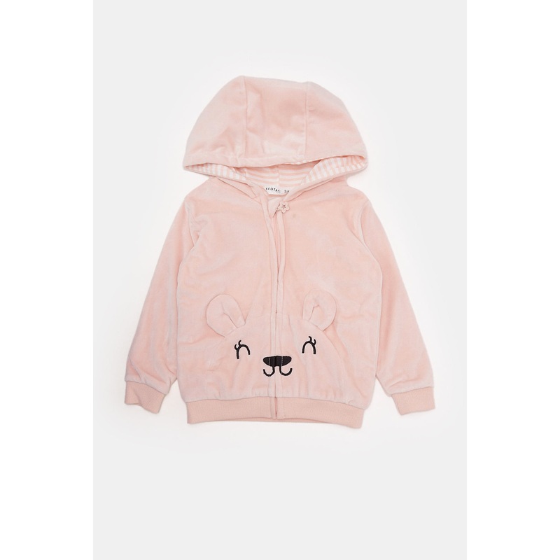 Infant Girls Pink Hooded Sweatshirt