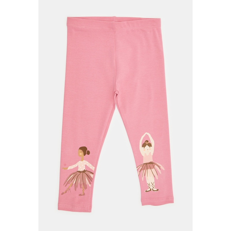 Infant Girls Pink Placement Print Leggings
