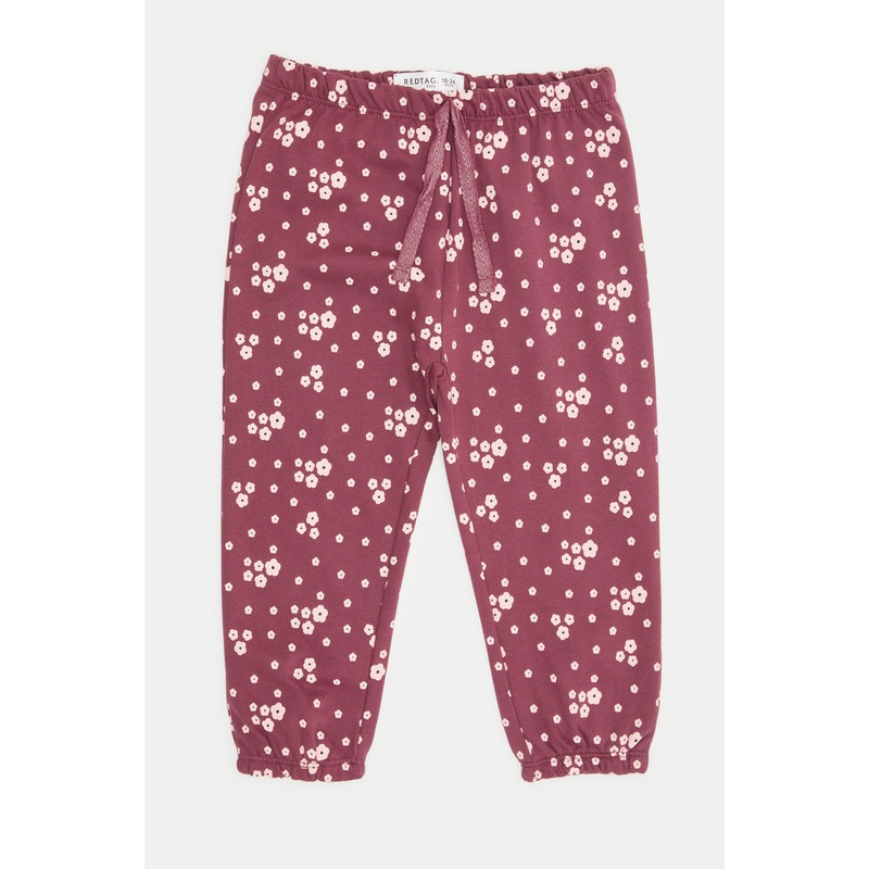 Infant Girls Purple Printed Active Pants
