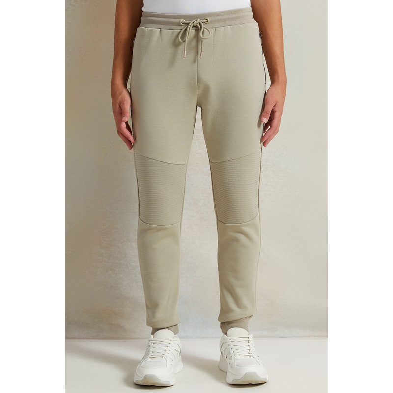 Senior Boys Beige Biker Knee Active Pants