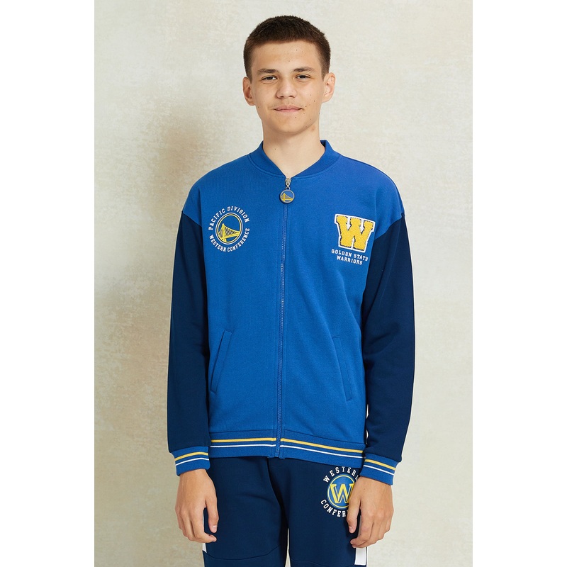Senior Boys Blue Printed Sweatshirt