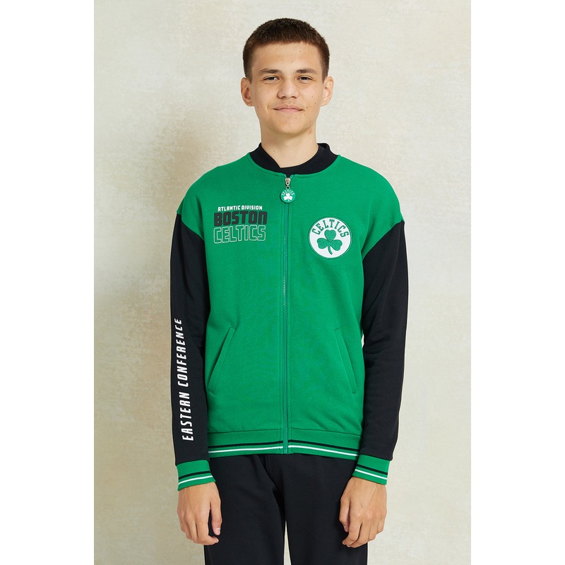 Senior Boys Green Printed Sweatshirt