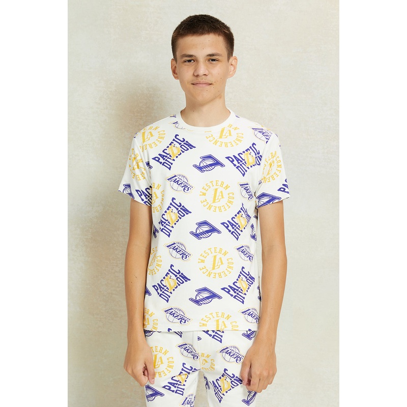 Senior Boys White Lakers Printed T-Shirt
