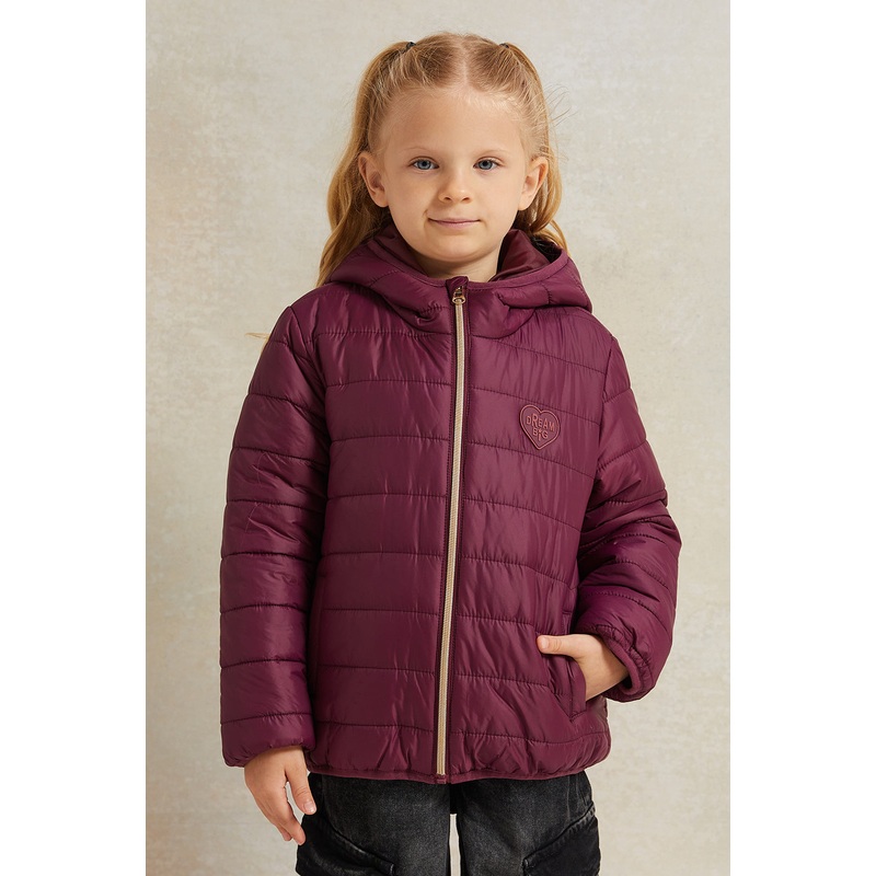 Girl Burgundy Hooded Jacket|2-3 Years|3-4 Years|4-5 Years|5-6 Years|6-7 Years|7-8 Years