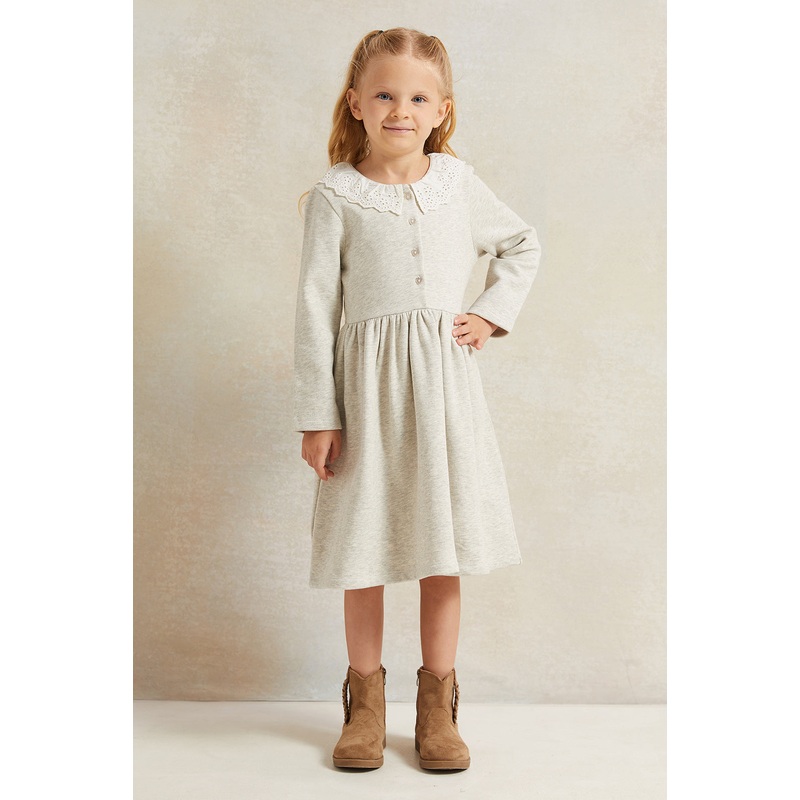 Girls Ecru Embellished Dress|2-3 Years|3-4 Years|4-5 Years|5-6 Years|6-7 Years|7-8 Years