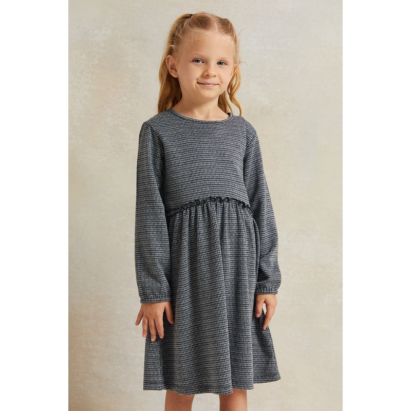 Girls Multicolour Jacquard Dress