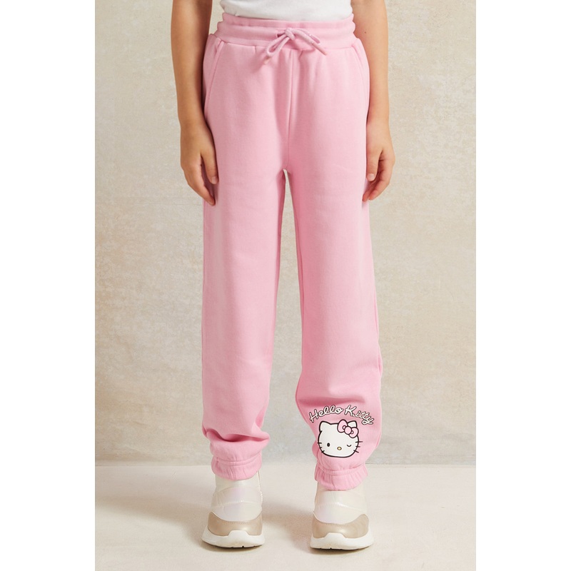 Girls Pink Hello Kitty Print Active Pants