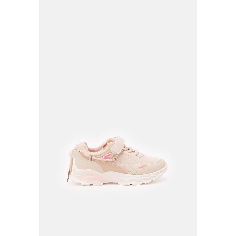 Girls Pink Velcro Chunky Trainer
