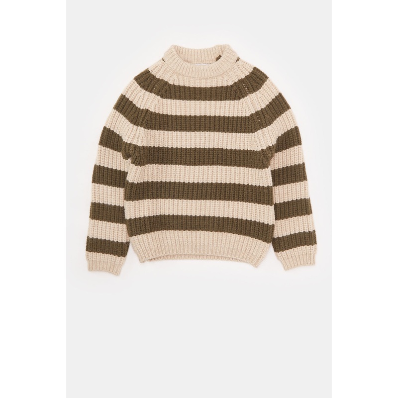 Infant Boys Brown Striped Pullover