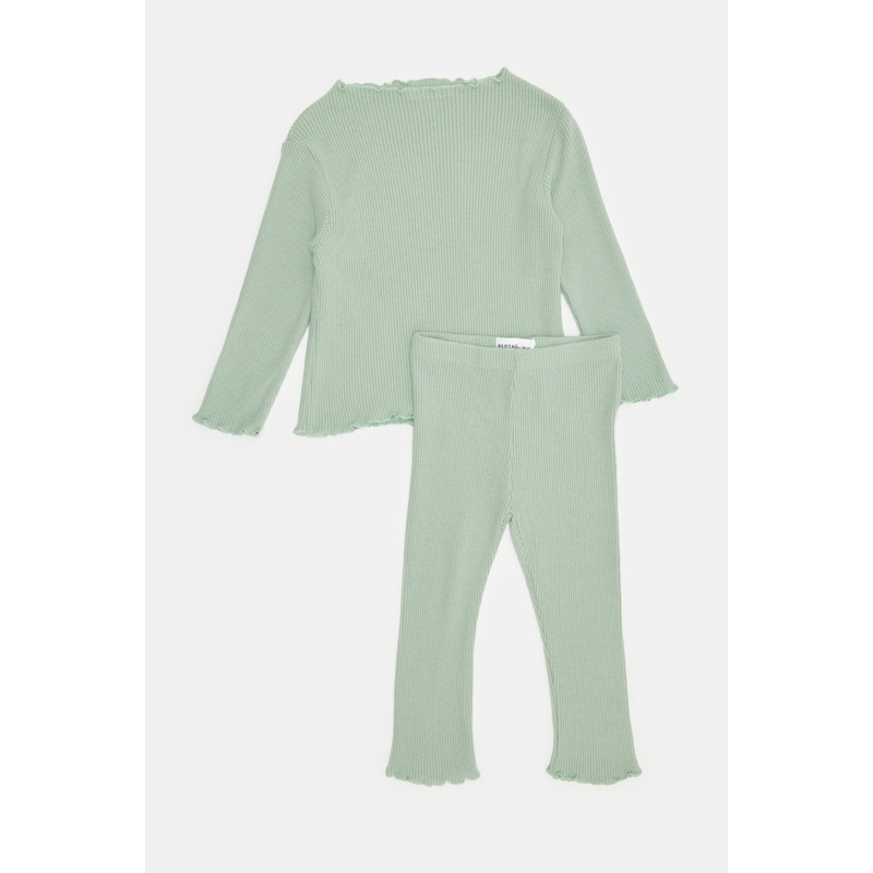 Infant Girls Mint Ribbed Casual Set Of (2 Piece)