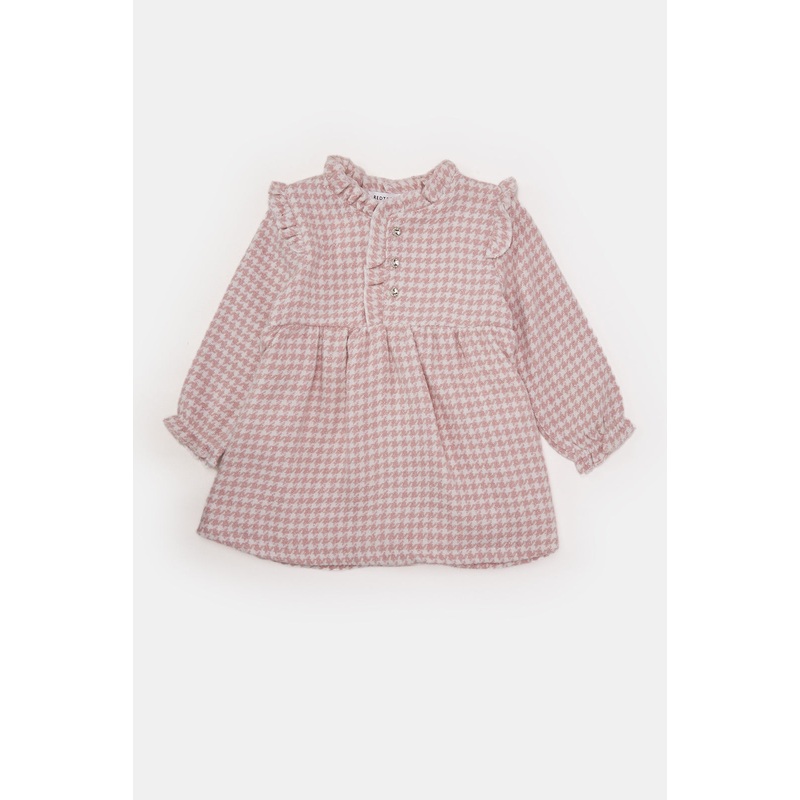 Infant Girls Pink Houndstooth Dress