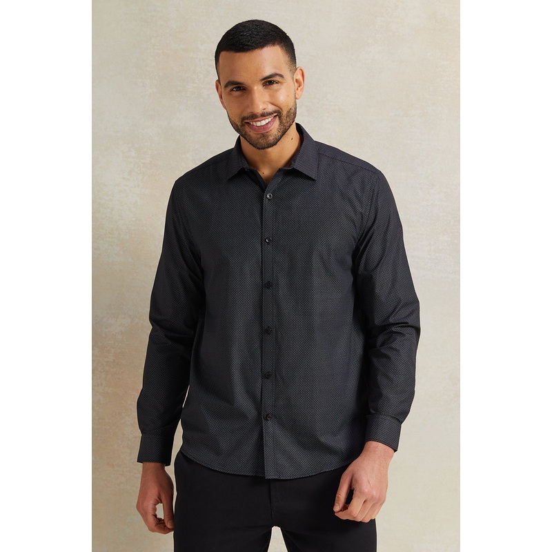 Me Print Black Stand-Up Pack Shirt