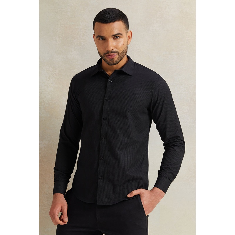 Men Black Stand-Up Pack Shirt|Small|Medium|Large|X-Large|XX-Large