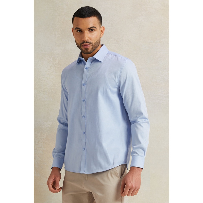 Men Blue Stand-Up Pack Shirt|Small|Medium|Large|X-Large|XX-Large